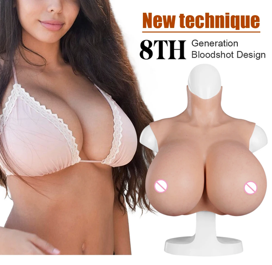 8th Generation S And Z cup Realistic Silicone Breast Forms Super Big  For Transgender Breast Plate With Bloodshot Design