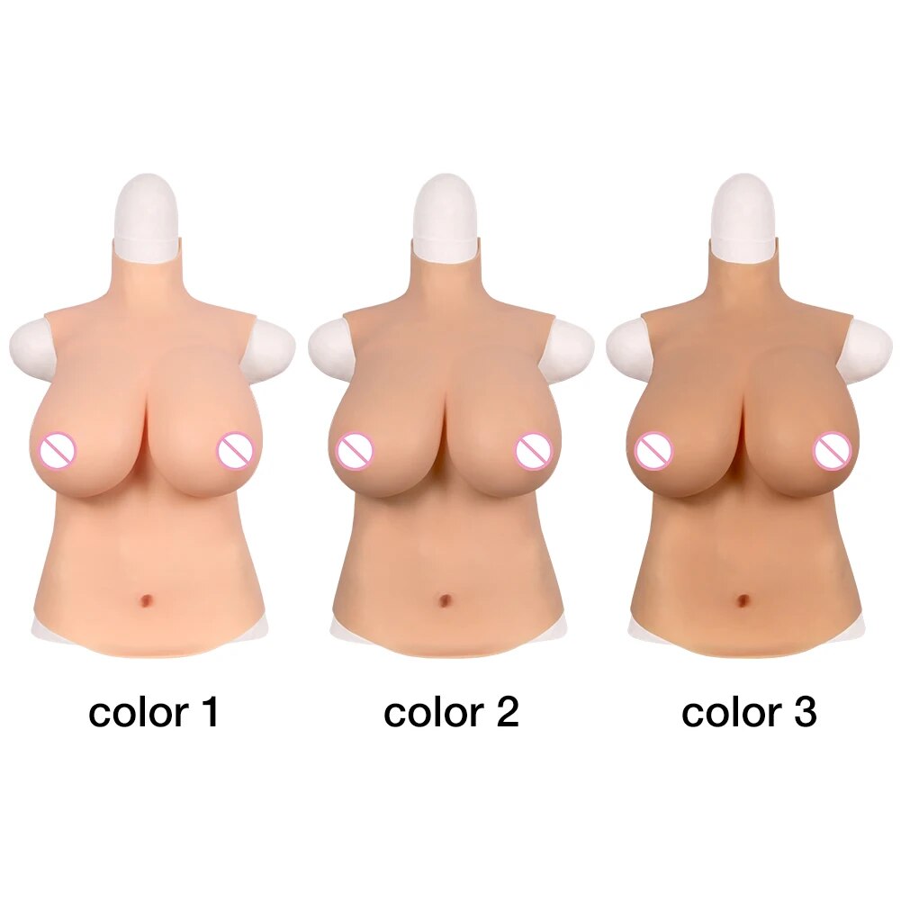 4th Half Bodysuit Realistic Silicone Breast