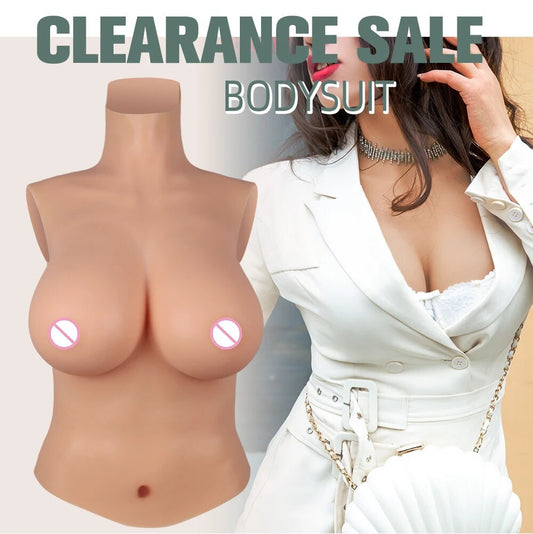 4th Half Bodysuit Realistic Silicone Breast