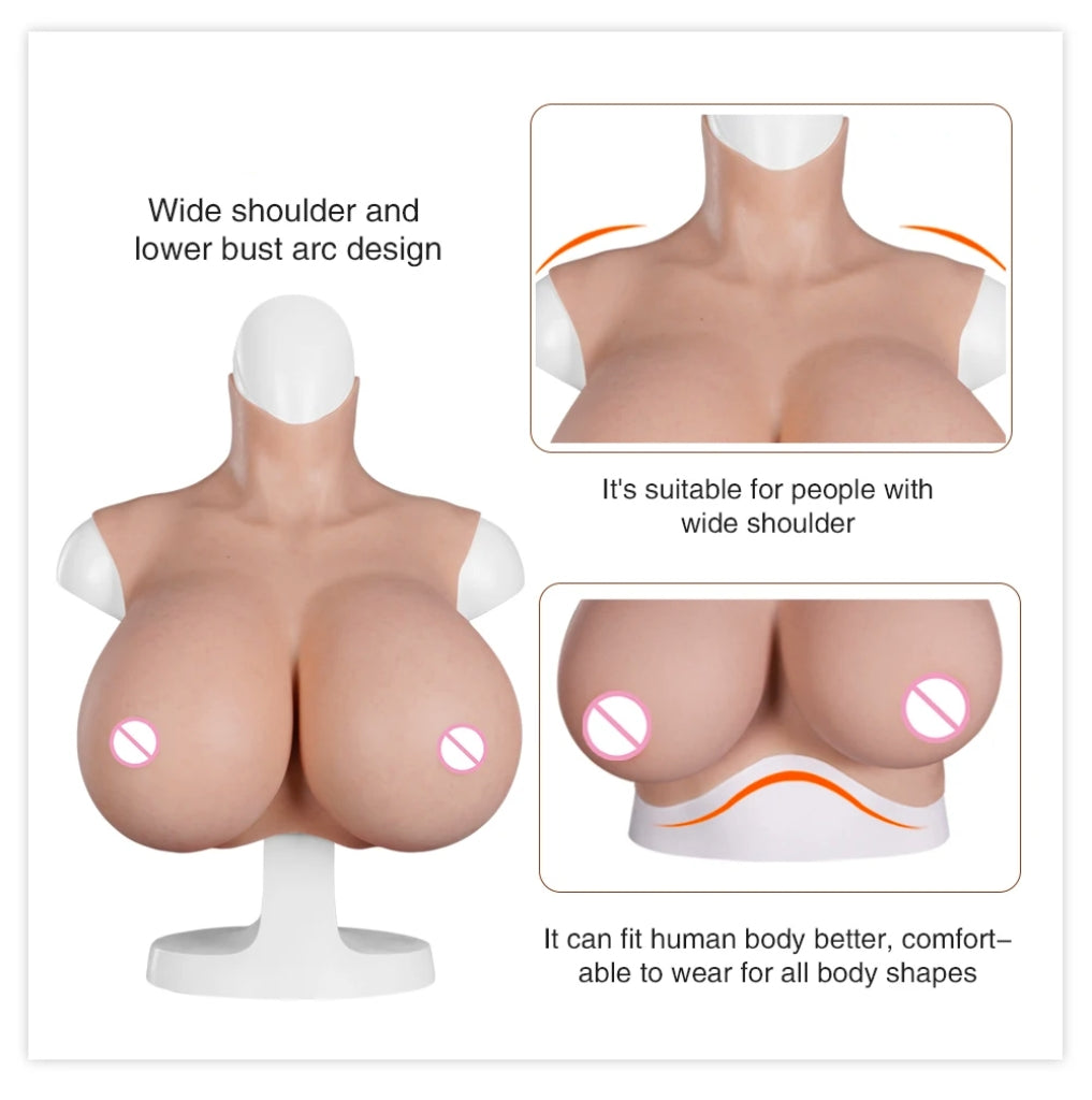 8th Generation S And Z cup Realistic Silicone Breast Forms Super Big  For Transgender Breast Plate With Bloodshot Design